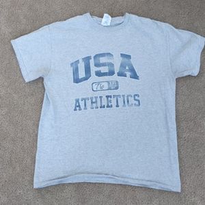USA athletics grey graphic t shirt